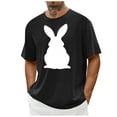 thumbnail image 1 of Weiqiqre Mens Shirts Easter Day Shirts Bunny Rabbit Letter Printed T-Shirt Short Sleeve Graphic Tee Tops, 1 of 4