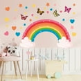 thumbnail image 4 of Pegatina de pared de arcoíris, mariposa colorida, conejo, elefante, Animal, nube de arcoíris, pegatina DIY para dormitorio de niños, habitación de bebé, invitados, 4 of 5