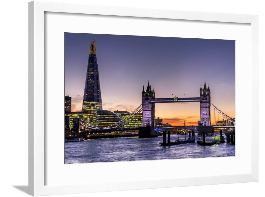 LONDON SUNSET ON THE SHARD CANVAS PRINTS WALL ART PICTURES HOME FRAMED POSTERS