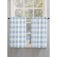 thumbnail image 3 of Kitchen Curtains 45 Inches length, Blue Checkered Window Treatment Curtain Drapes, Blue White Buffalo Plaid Lightweight Window Panels for Living Room Bedroom, 52"x45", 2 Panels, 3 of 7