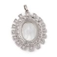 thumbnail image 2 of 3 pc Eco-Friendly Rack Plating Brass Micro Pave Cubic Zirconia Pendant with Natural White Shell Long-Lasting Plated Lead Free Cadmium Free Oval, 2 of 3