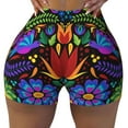 thumbnail image 2 of Lsque Colorful Floral Pattern High Waisted Biker Shorts for Women-Tummy Control Fitness Athletic Workout Running Yoga Gym Shorts,Moisture-Wicking-Small, 2 of 9