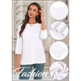 thumbnail image 5 of Camiseta Bliwov, paquete de 3, manga 3/4, tops casuales para mujer, 5 of 5