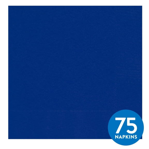 75CT 6.5IN x 6.5IN Navy Disposable Paper Napkins by Way To Celebrate