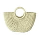 thumbnail image 4 of Bolso de mano tejido para mujer, cartera con bolsillo con cordón, bolsos de playa Beige, 4 of 9