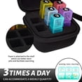 thumbnail image 3 of DIYING Portable 7-Day Pill Organizer with Pill Box and Pill Organizer, Black, 3 of 8