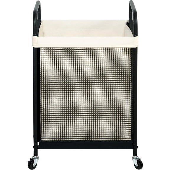 Laundry Hamper, 90L Rolling Laundry Sorter Cart with Removable and Washable Liner Bag, Rolling Clothes Hamper with Metal Handle for Laundry Room and Bedroom