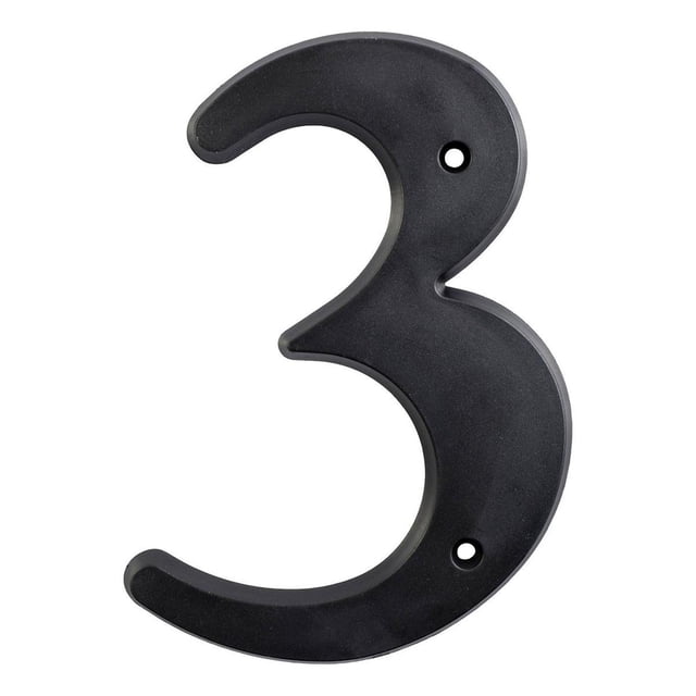 Número 3 Plástico Negro Hy-Ko 15.2Cm