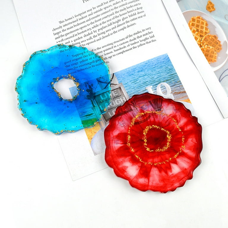 Irregular Round Designer Coaster Mold Silicone Epoxy Resin 