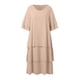 thumbnail image 4 of Vestido informal de manga corta y cuello redondo liso para mujer: doble capa con abertura, corte holgado, para el día a día, fiestas y ocasiones elegantes, 4 of 8