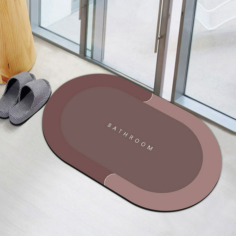 Midsumdr Bathroom Rugs-Non Slip Quick Dry Super Absorbent Thin Bath Mat Fit  Under Door-Washable Bathroom Floor Mats-Shower Rug for in Front of