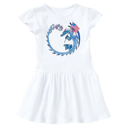 

Inktastic Dragon with American Flag Gift Baby Girl Dress