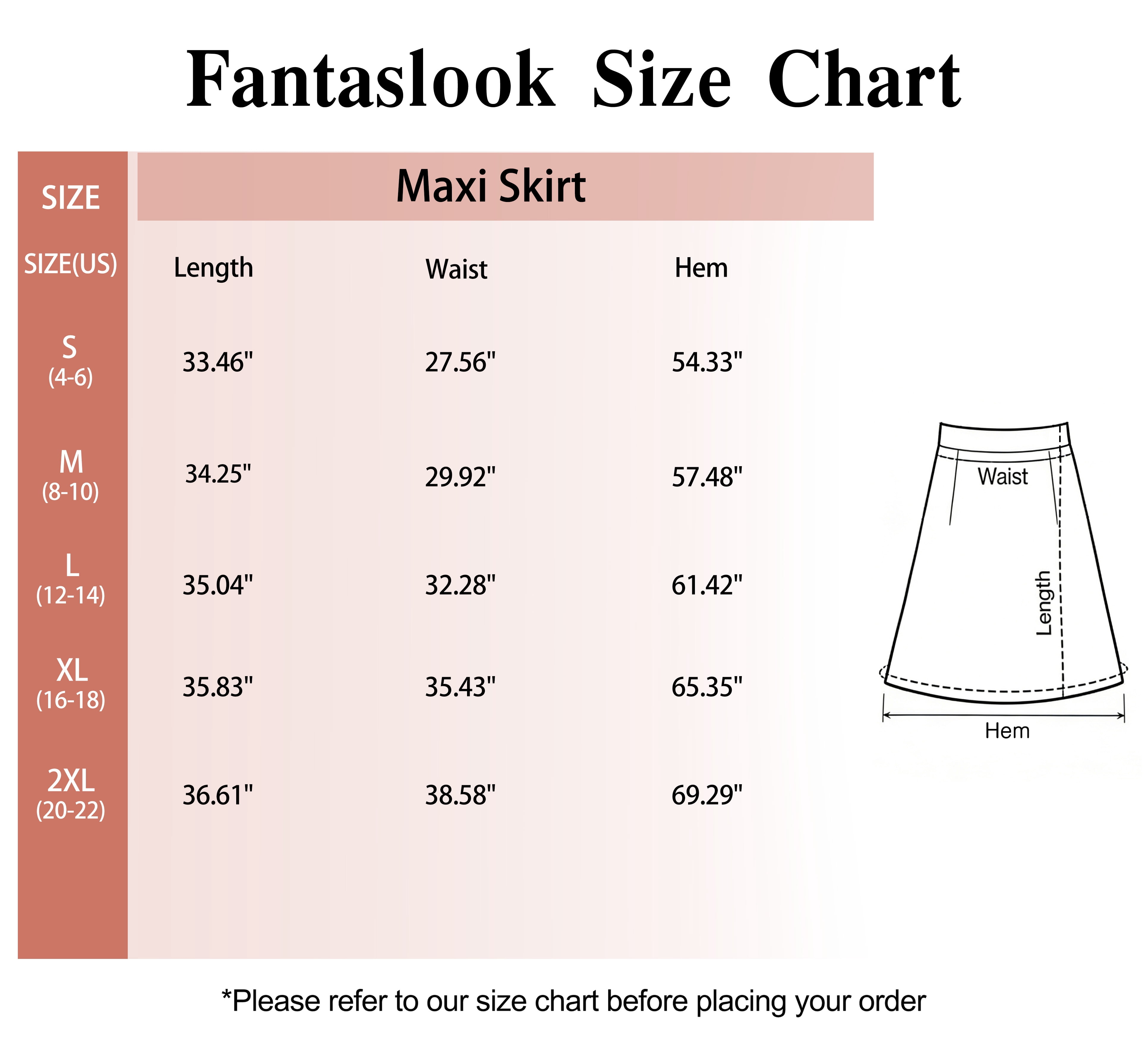 Fantaslook Long Skirts for women Boho Casual Maxi Skirt Trendy Elastic Waist Flowy Skirts with Pockets