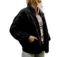 thumbnail image 1 of ITFABS Women Stand Collar Long Sleeve Solid Color Full Zip Quilted Jackets, 1 of 6