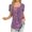Purple, variant on WREESH Women's Summer Tunic Top Casual Square Neck Floral Print Loose Blouse with Short Sleeves Light Blue