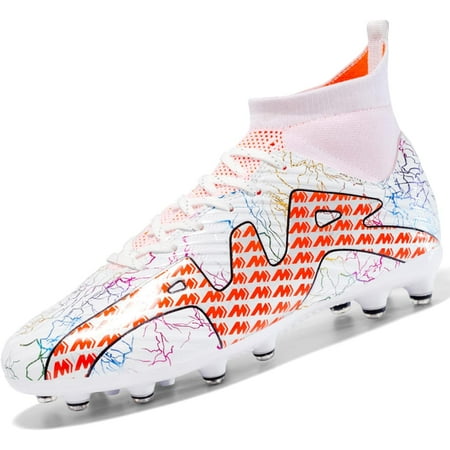 Mens Soccer Shoes Cleats Football Boots Professional Training Outdoor Indoor Sneaker High-Top Spike Breathable Athletic