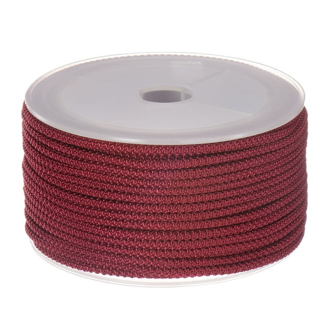 Unique Bargains Nylon Beading Thread Cord 2mm Extra Strong Braided Nylon String for Necklace Crafting 15M/49 Feet, Maroon