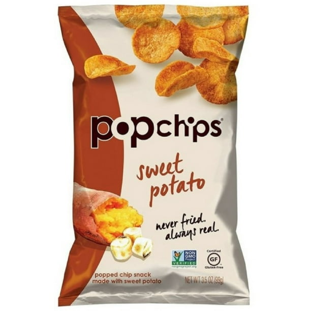 4 Pack - Popchips Potato Chips, 3.5 oz bags, Sweet Potato 12 ea ...