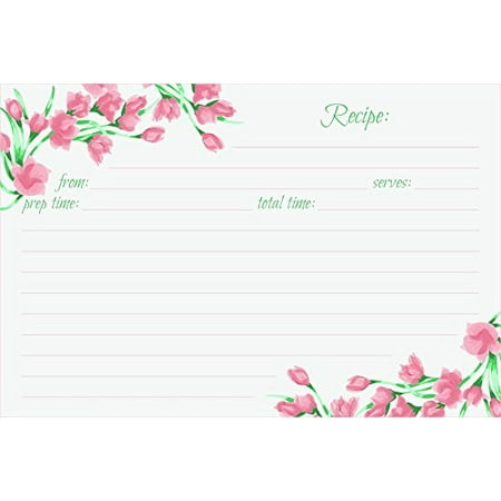 Jot & Mark Recipe Cards Floral Double Sided 4x6 inch 50 Count (Fuchsia ...