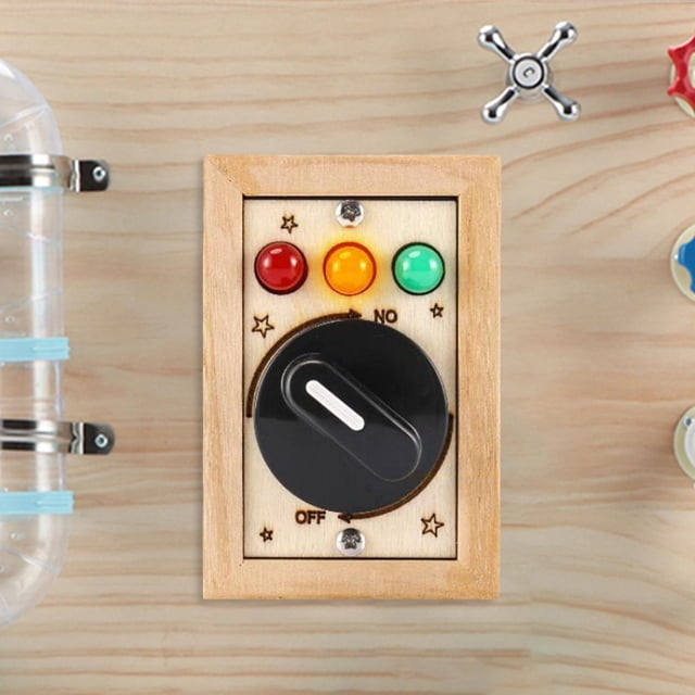 Tablero ocupado Montessori LED, tablero sensorial de madera, interruptor de botón con botón, juguetes de viaje, tablero sensorial de madera LED para CUTICAT Material de tablero ocupado