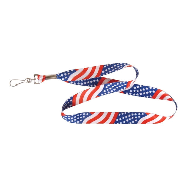 Cordón HILLMAN de poliéster con bandera americana, multicolor