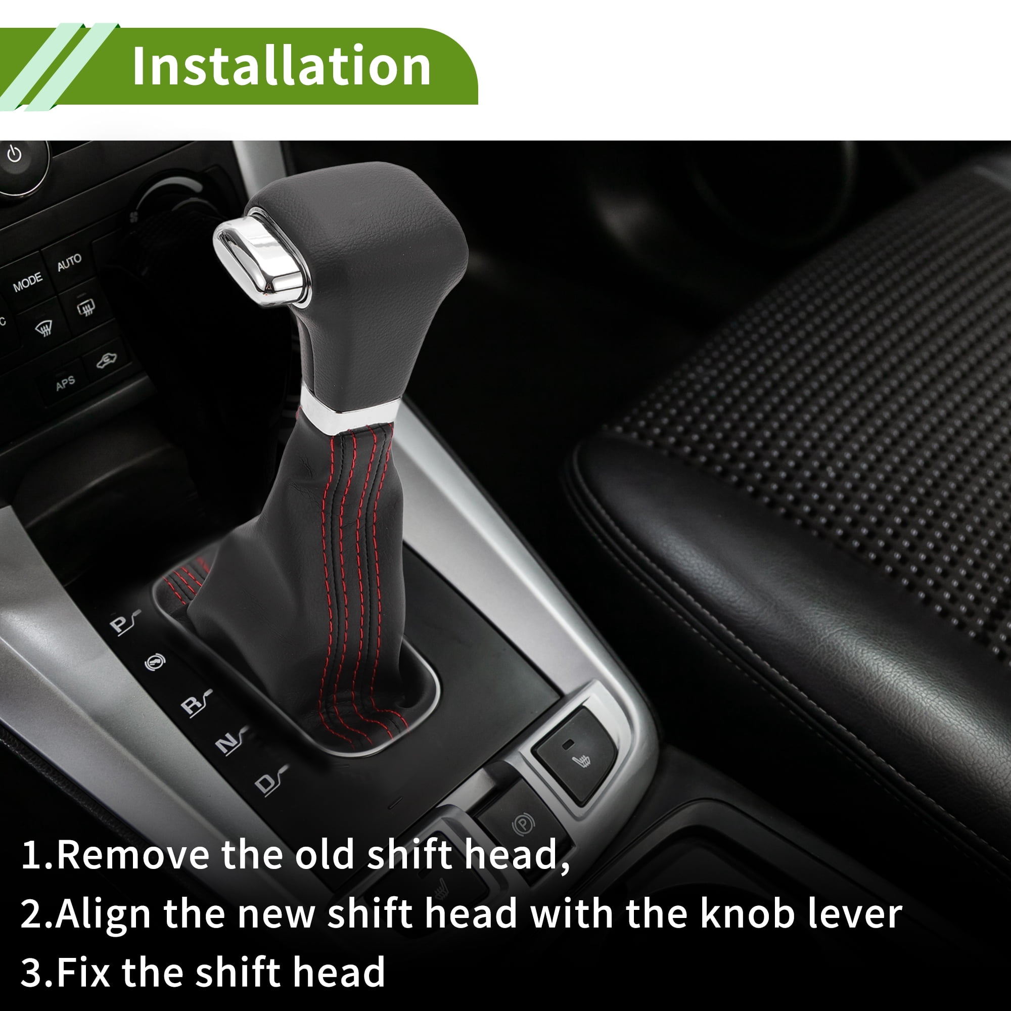 Unique Bargains Gear Shifter Knob with Cover Automatic Stick Shifter Knob for VW Sagitar 2006-2011 Plastic Faux Leather