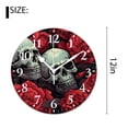 thumbnail image 2 of 12 Inch Wall Clock Battery Operated Silent Clock Decorative for Office, Kitchen, Outdoor, Living Room，Skull and Rose Theme Graceful, 2 of 4
