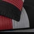 thumbnail image 6 of Chezmoi Collection Luxury Pleated Striped Comforter Set, King, Red/Black/Gray, 8-Piece, 6 of 9