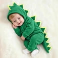 thumbnail image 2 of Baby Boys Long Sleeve Hooded Zip up Jumpsuit Dinosaur Costume Warm Infant Baby Clothes Cosplay Costume Girl Costumes for Halloween Size 0-9 Months, 2 of 9