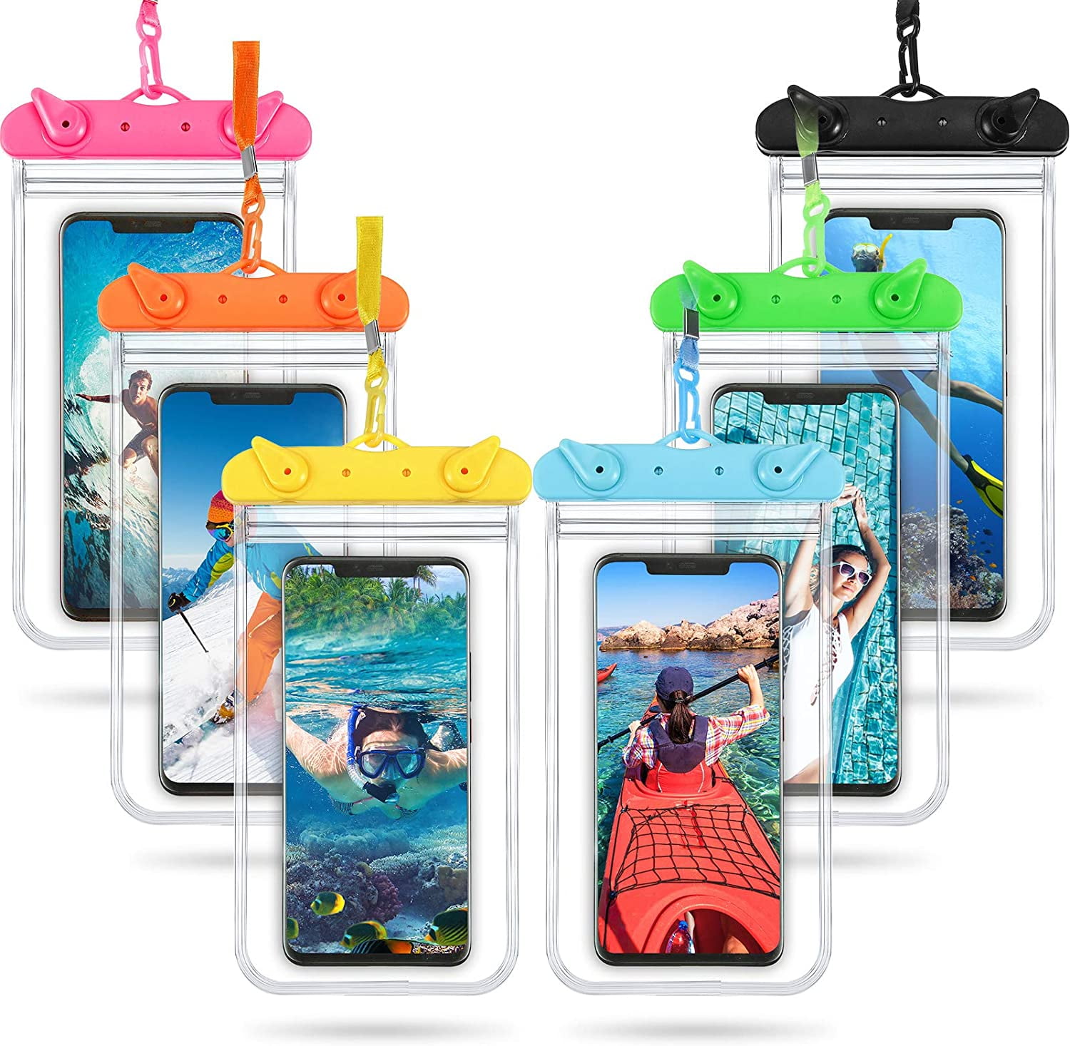 6 pieces for Universal Waterproof Phone Pouch Bag Underwater Case Clear