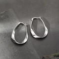 thumbnail image 3 of 925 Sterling Silver Post Hoop Earrings For Women Mobius Strip Twist hoop Earring Fine Jewelry, 3 of 7