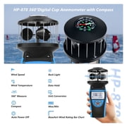 Handheld Wind Gauge,Digital Anemometer Shows Wind Temperature,Direction with LCD Backlight Compass ,Comprehensive Data Display