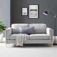 thumbnail image 2 of Modway Kaiya Modern Polyester Fabric Sofa with Gold Metal Leg in Light Gray, 2 of 8