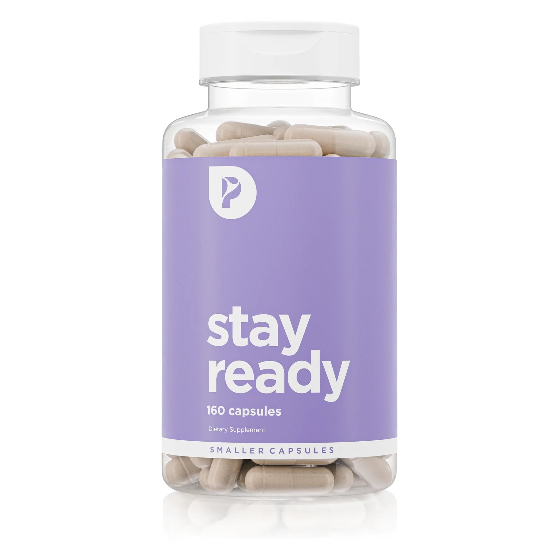 Pure for Men XS Stay Ready Fiber Supplement for Women & Men | Bloat & Gas Relief, Supports Digestive Health, Regularity | 160 Vegan Capsules