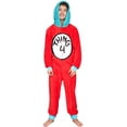 Dr. Seuss Thing 1 To 6 Interchangeable Patches Adult Union Suit - Family Holiday Pajamas With Hood