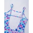 thumbnail image 5 of TiaoBug Kids Girls Fish Scales Ruffles Bathing Suit Mermaide Swimwear One Piece Athletic Swimsuit, 5 of 6