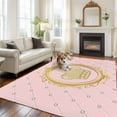 thumbnail image 3 of 6x9 Area Rugs for Living Room, Golden Crown Non Slip Area Rugs for Kitchen Bedroom Entryway, Pink Cartoon Funny Geometric Plaid Art Washable Carpet Runner Rug Floor Mats for Bedroom Home Decor, 3 of 9