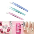 thumbnail image 3 of 3pcs  Painting Stainless Steel Tweezers DIY Rhinestone Crafts Mosaic Tool, 3 of 6