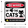 thumbnail image 5 of Bigtime Signs Beware of Cats Sign - Funny Gag Gift - Indoor/Outdoor Use - Cat Lovers Decor, 5 of 8