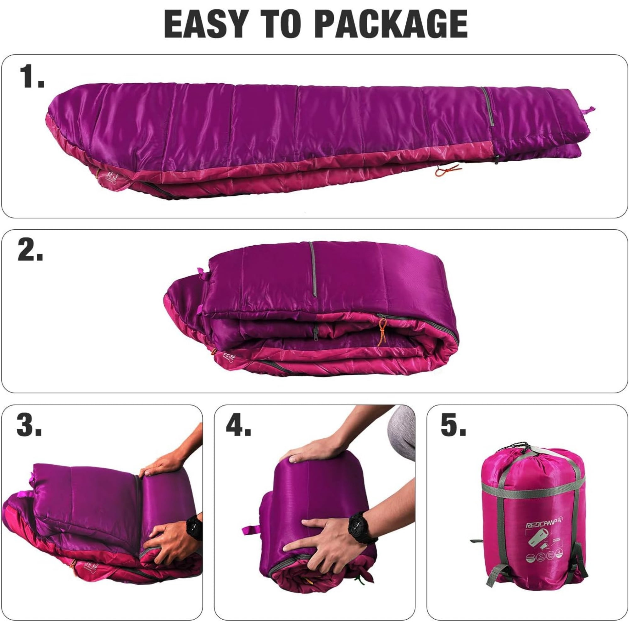 REDCAMP Kids Mummy Sleeping Bag for Camping Cold Weather, 3 Season Backpacking Sleeping Bag Fit Boys,Girls & Teens