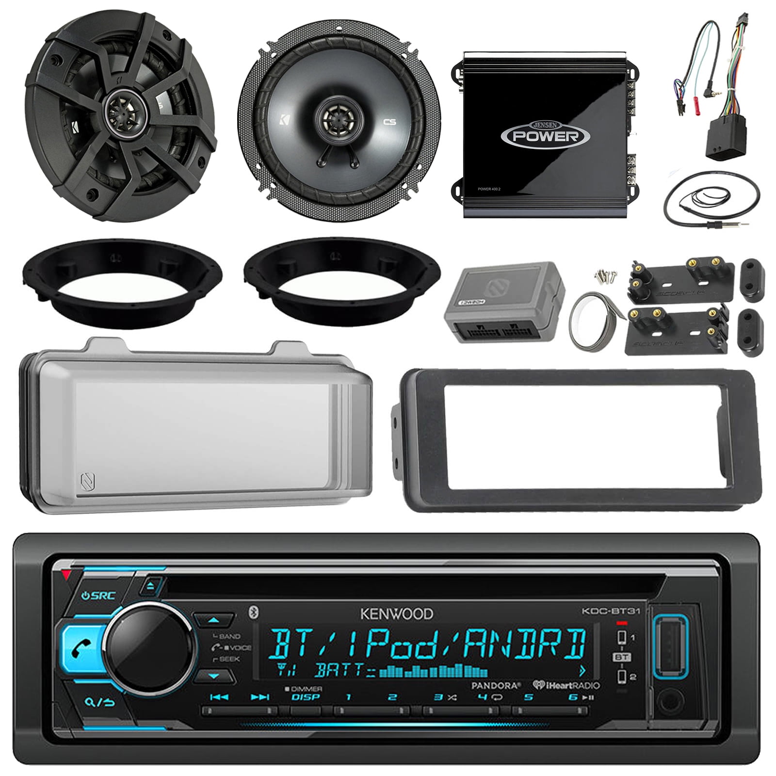 Electronics & Navigation Kenwood CD Radio Kicker 6.5" Speakers Harley