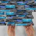 thumbnail image 5 of 12Pcs Self Adhesive Backsplash Tiles Stickers Wall Decals 4.72 x 9.68inch Blue Purple and Gray Stone Brick DIY Decor Peel and Stick Tile, 5 of 6