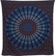 thumbnail image 4 of Bless International Psychedelic Blue Peacock Mandala 90" x 84" Tapestry, 4 of 4