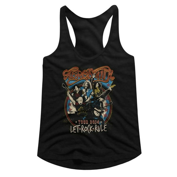 Aerosmith Let Rock Rule Black Women's Slim Fit Racerback Tank Top 2Xl