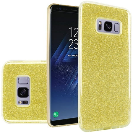 Samsung Galaxy S8 Case - Wydan Slim Hybrid Glitter Sparkle Shock Absorbent Skin TPU Phone Cover (Best Galaxy S8 Skins)