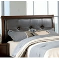 thumbnail image 5 of Bed Frame King Size Bed Brown Cherry Solidwood 1pc Bed Bedroom Button Tufted Headboard Contemporary Furniture, 5 of 7