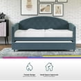 Queer Eye Liam Upholstered Daybed and Trundle, Twin/Twin, Navy Blue