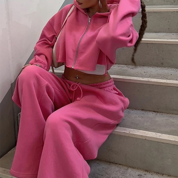 2026 New Women's Two-Piece Fashionable Long-Sleeved Sports Casual Sweatshirt Set