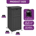 thumbnail image 2 of Uforic 32 Gallon Resin Outdoor Trash Can, Waterproof Garbage Bin with Lid and Drip Tray for Porch, Backyard, Patio, Black, 2 of 8