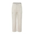 thumbnail image 4 of Beige Juniors Pants Fashion Streetwear Pockets Adjustable High Waist Straight Vintage Baggy Pants for Women 2023 Size XL, 4 of 5